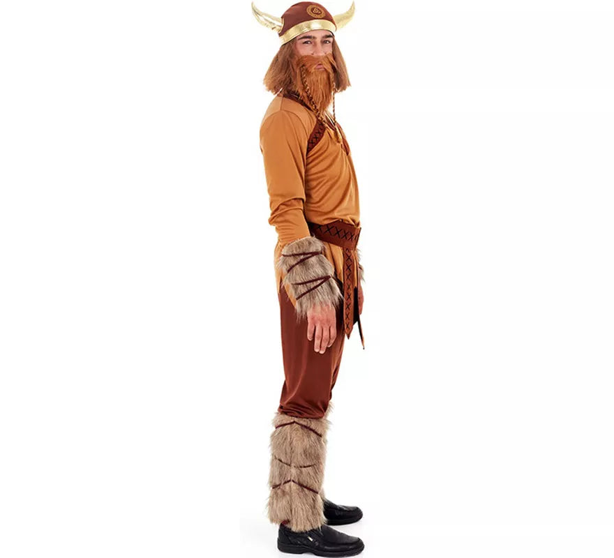 Translation missing: en.Disfraz de Vikingo Marrón Guerrero para hombre
