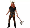 Disfraz de Vikingo marrón oscuro con cinturón para hombre