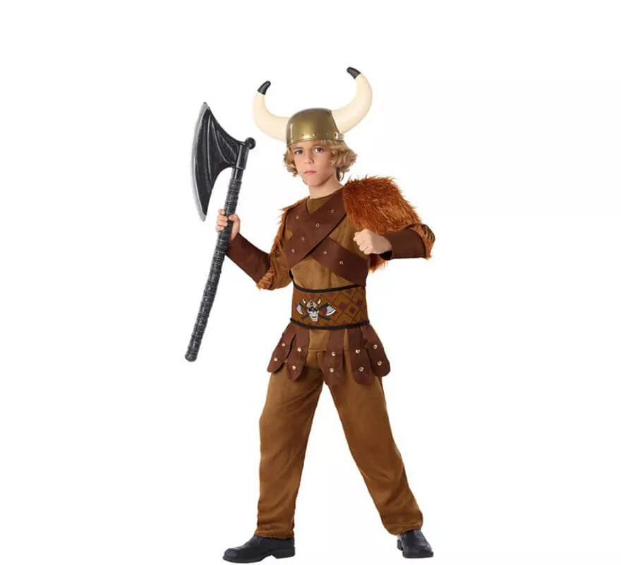 Disfraz de Vikingo Marrón para niño
