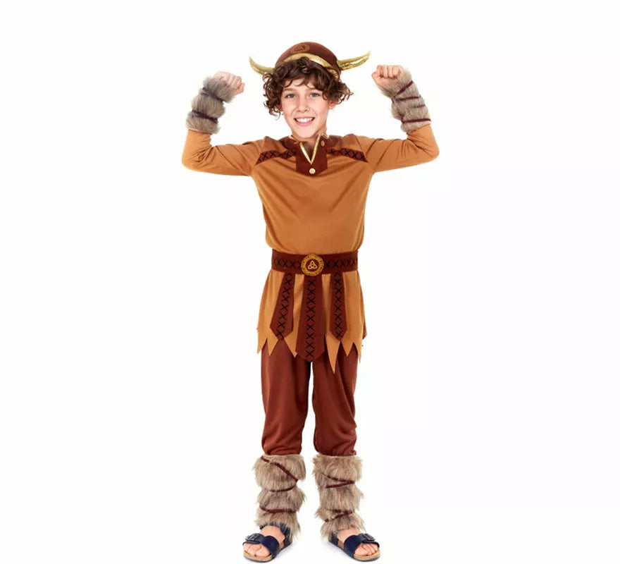Disfraz de Vikingo marrón para niño