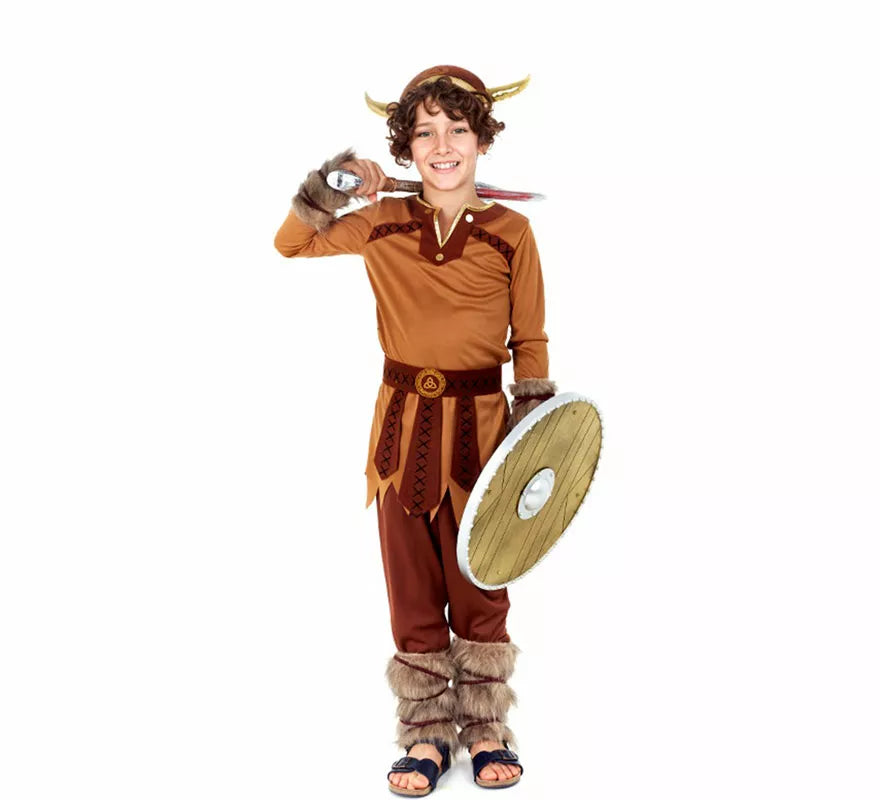 Disfraz de Vikingo marrón para niño
