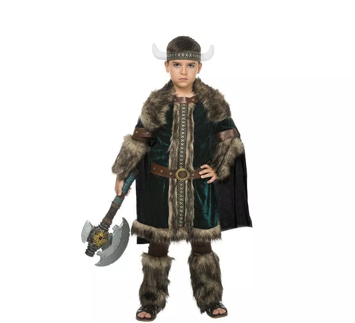 Disfraz de Vikingo verde para niño