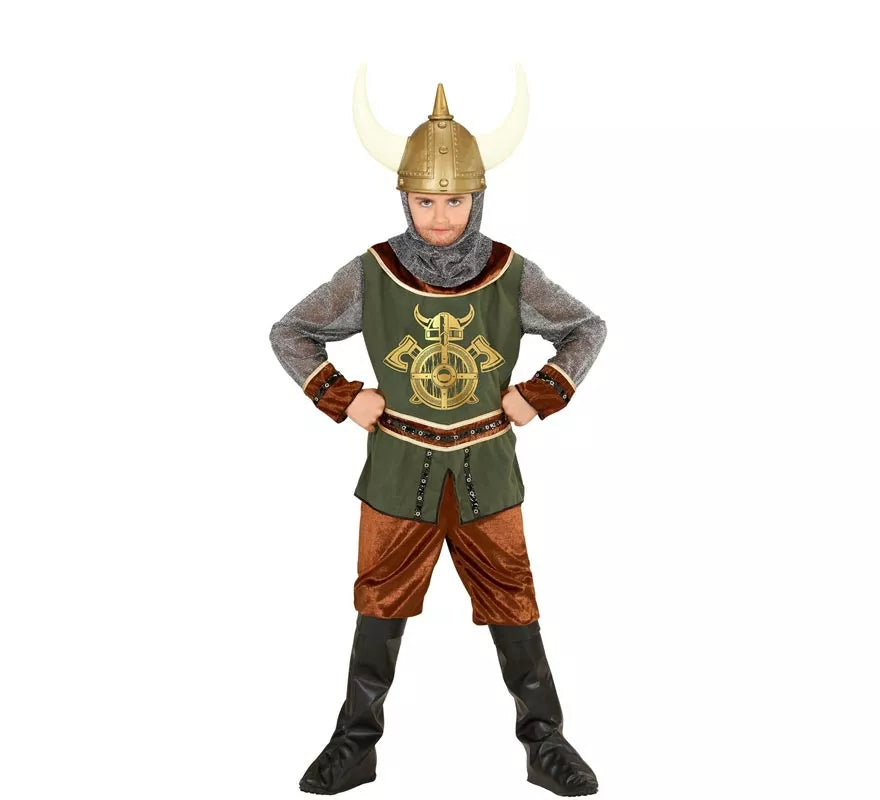 Translation missing: en.Disfraz de Vikingo verde para niño