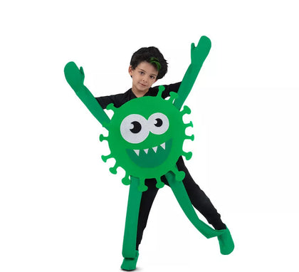Disfraz de Virus Verde Sonriente para niños