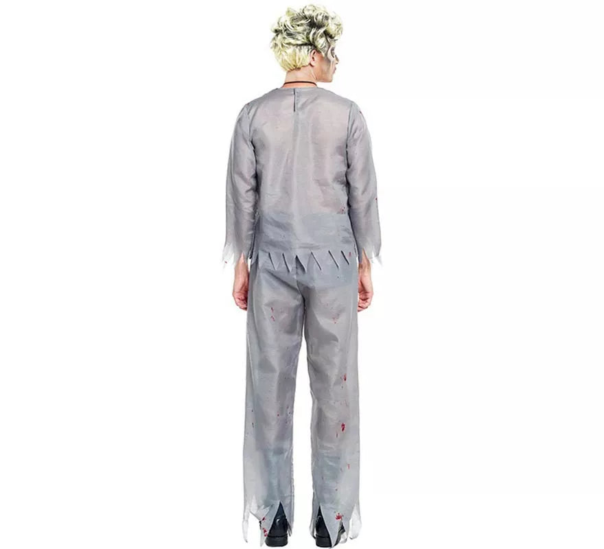 Disfraz de Zombie Colegial Gris para hombre