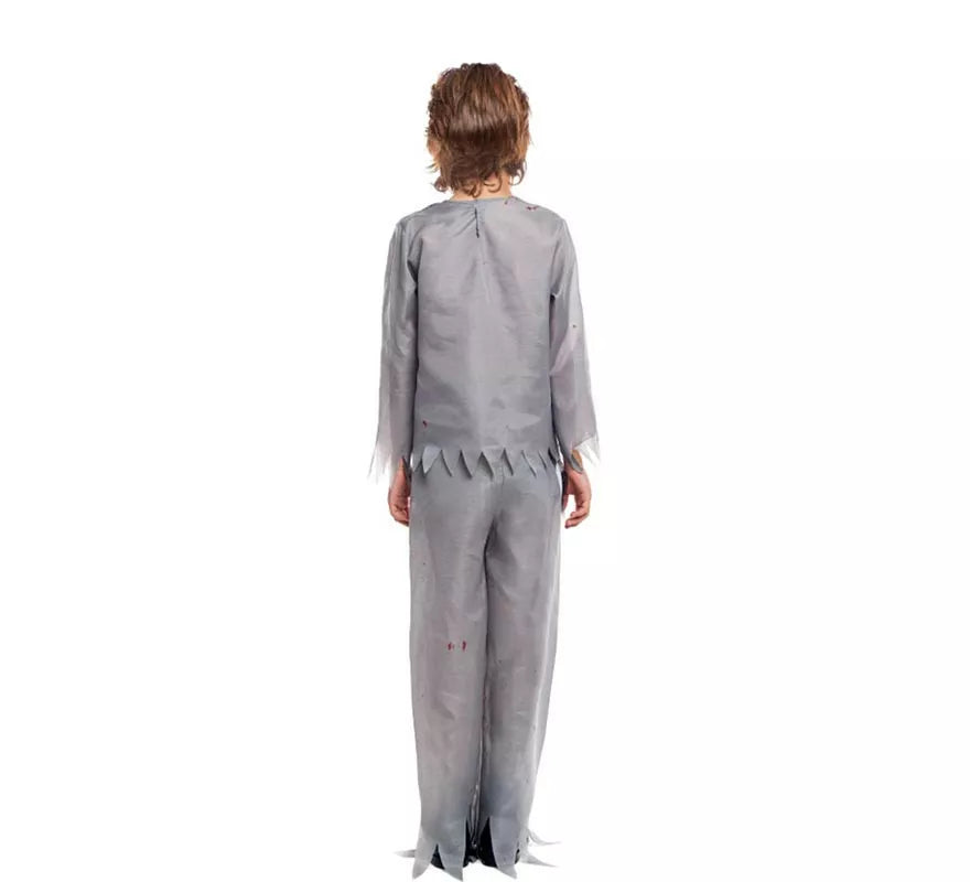 Disfraz de Zombie Colegial Gris para niño