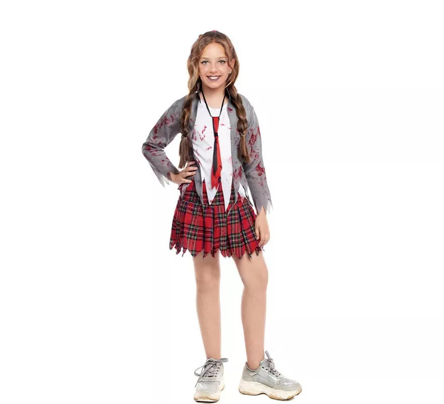 Disfraz de Zombie Colegiala para niña