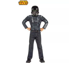 Black Star Wars Death Trooper costume with mask for children in box