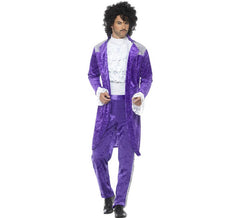 Purple 80s Singer Costume for Men
