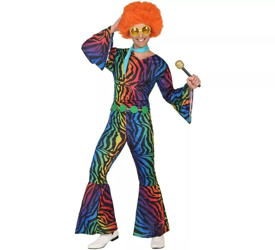 Translation missing: en.Disfraz Disco con estampado multicolor para hombre