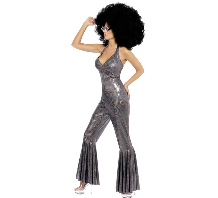 Disfraz Disco de Diva de los 70 Plateado para Mujer