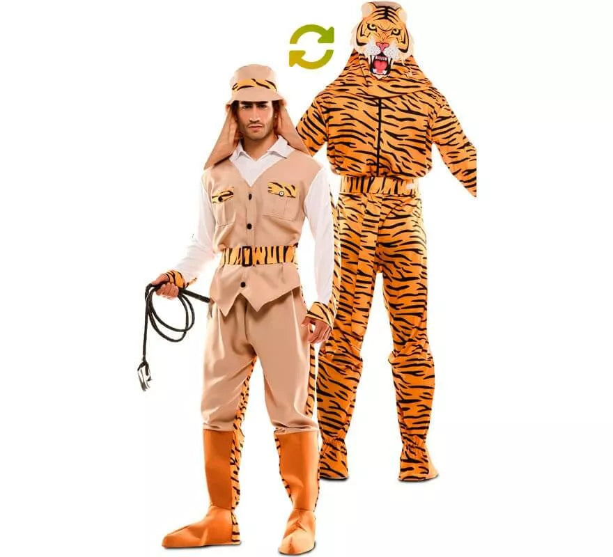 Translation missing: en.Disfraz Doble de Cazador y Tigre para adultos