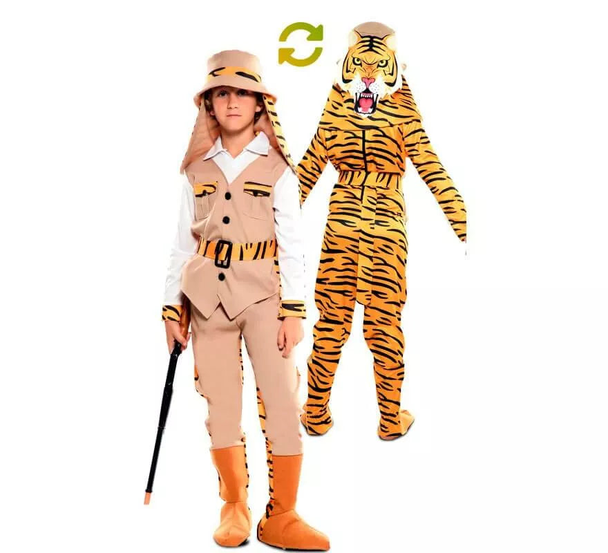 Disfraz Doble de Cazador y Tigre para niños