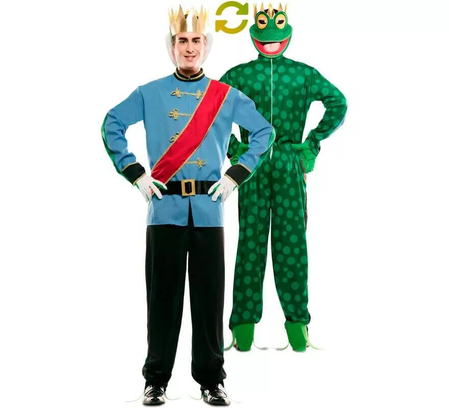 Translation missing: en.Disfraz Doble de Príncipe Azul y Rana para hombre