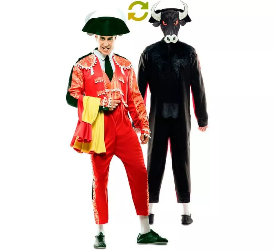 Disfraz Doble de Torero y Toro para hombre