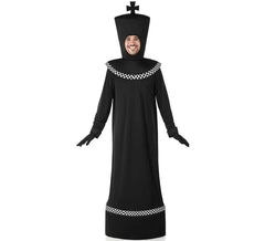 Black double queen and king chess piece costume for adults