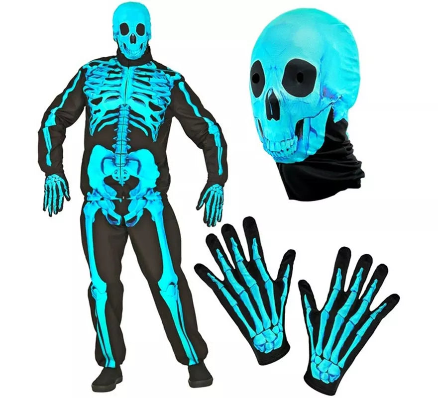 Disfraz Express de Esqueleto Fluorescente para hombre