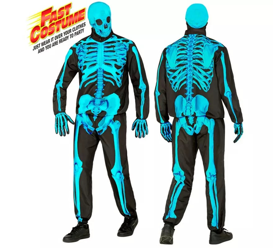 Translation missing: en.Disfraz Express de Esqueleto Fluorescente para hombre