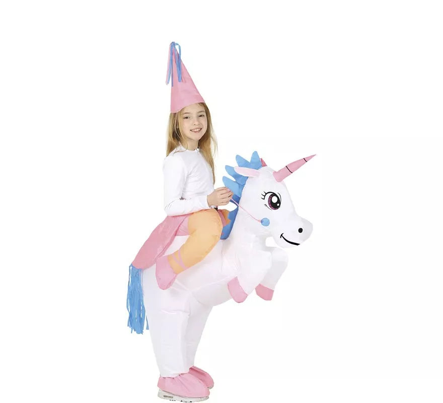 Disfraz Hinchable de Hada montando Unicornio para niña