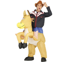 Inflatable Cowboy Riding Horse Costume for adults