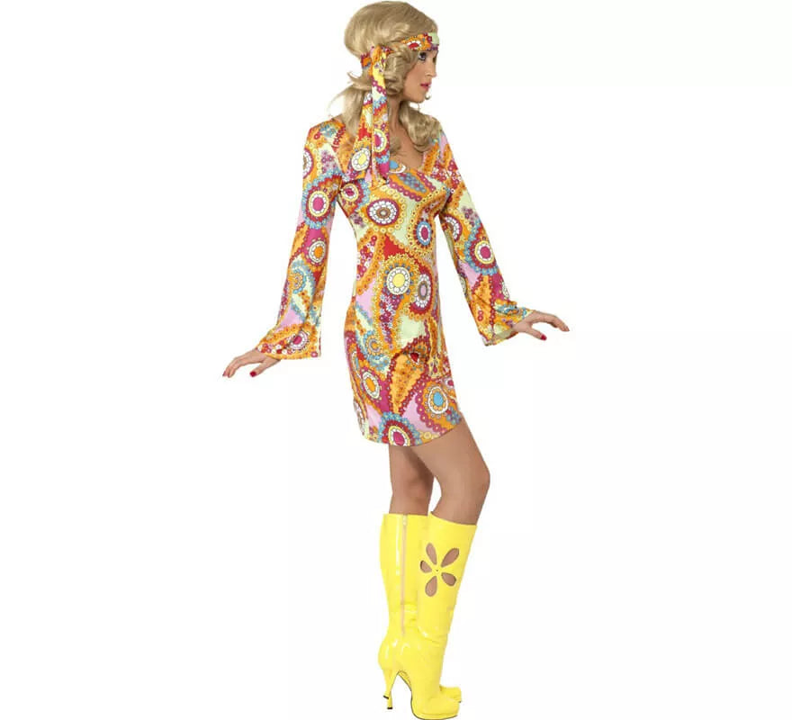 Disfraz Hippy Multicolor para Mujer