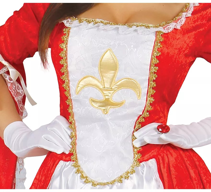 Translation missing: en.Disfraz Mosquetera Roja con Flor de Lis para Mujer