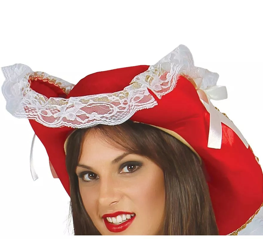 Translation missing: en.Disfraz Mosquetera Roja con Flor de Lis para Mujer