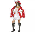 Disfraz Mosquetera Roja con Flor de Lis para Mujer