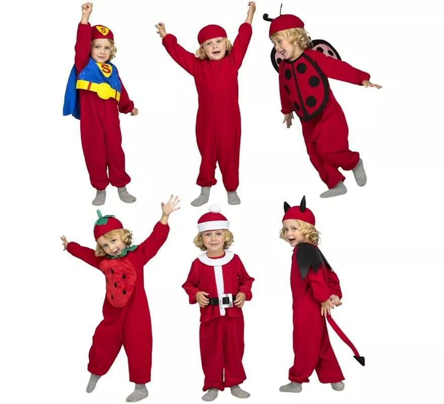 Translation missing: en.Disfraz Múltiple Rojo 6 en 1 para niños y bebé