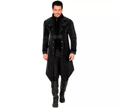 Gothic Black Velvet Costume or Coat for Men
