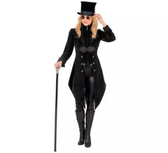 Gothic Black Velvet Costume or Coat for Women