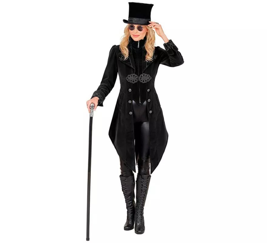 Translation missing: en.Disfraz o Abrigo Gótico Terciopelo Negro para mujer