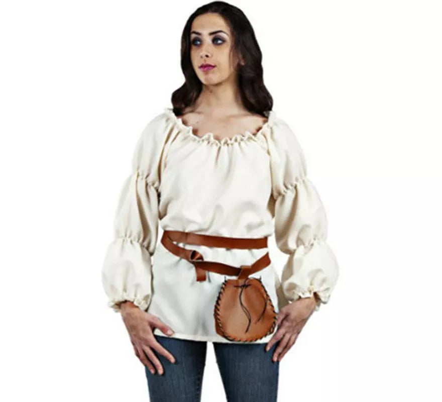Translation missing: en.Disfraz o Camisa de Tabernera Medieval blanca para mujer