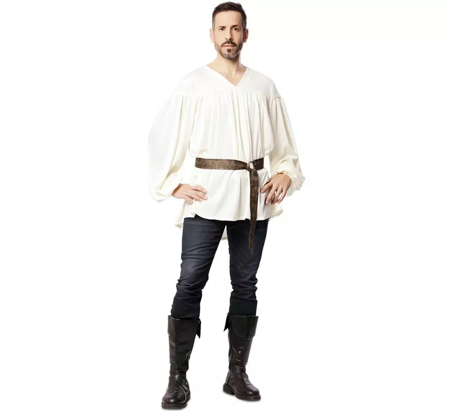 Disfraz o Camisa Medieval con cinturón para hombre