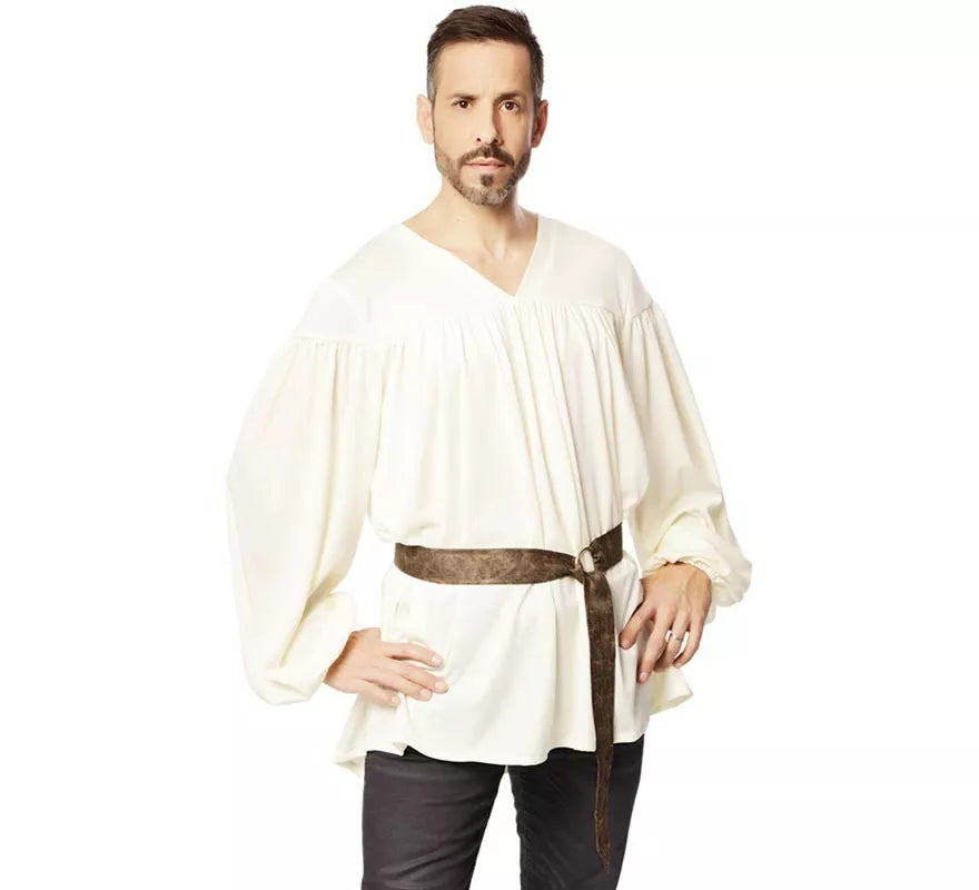 Disfraz o Camisa Medieval con cinturón para hombre