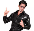 Disfraz o Camisa Moda negro con lentejuelas para hombre