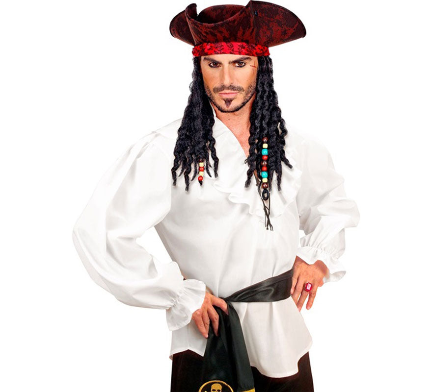 Disfraz o Camisa Pirata blanca para hombre