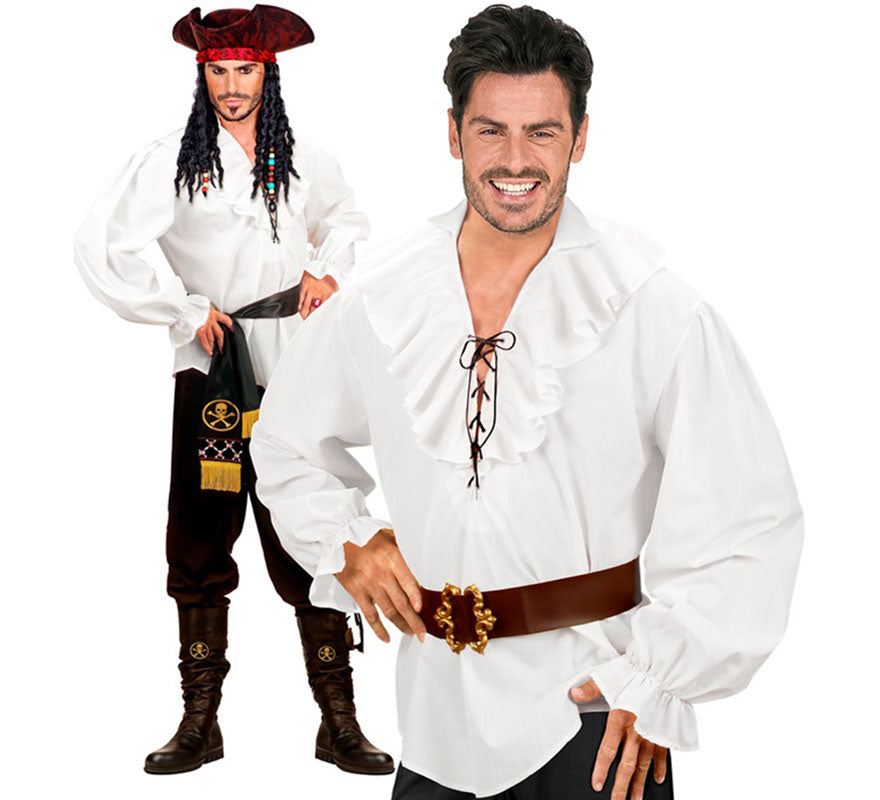 Disfraz o Camisa Pirata blanca para hombre
