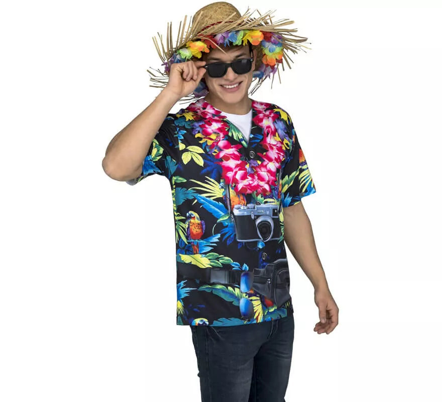 Camiseta disfraz de Hawaiano para hombre