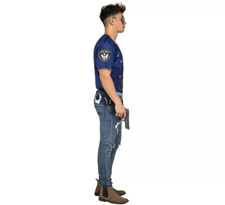 Translation missing: en.Camiseta disfraz de Policía forzudo para hombre