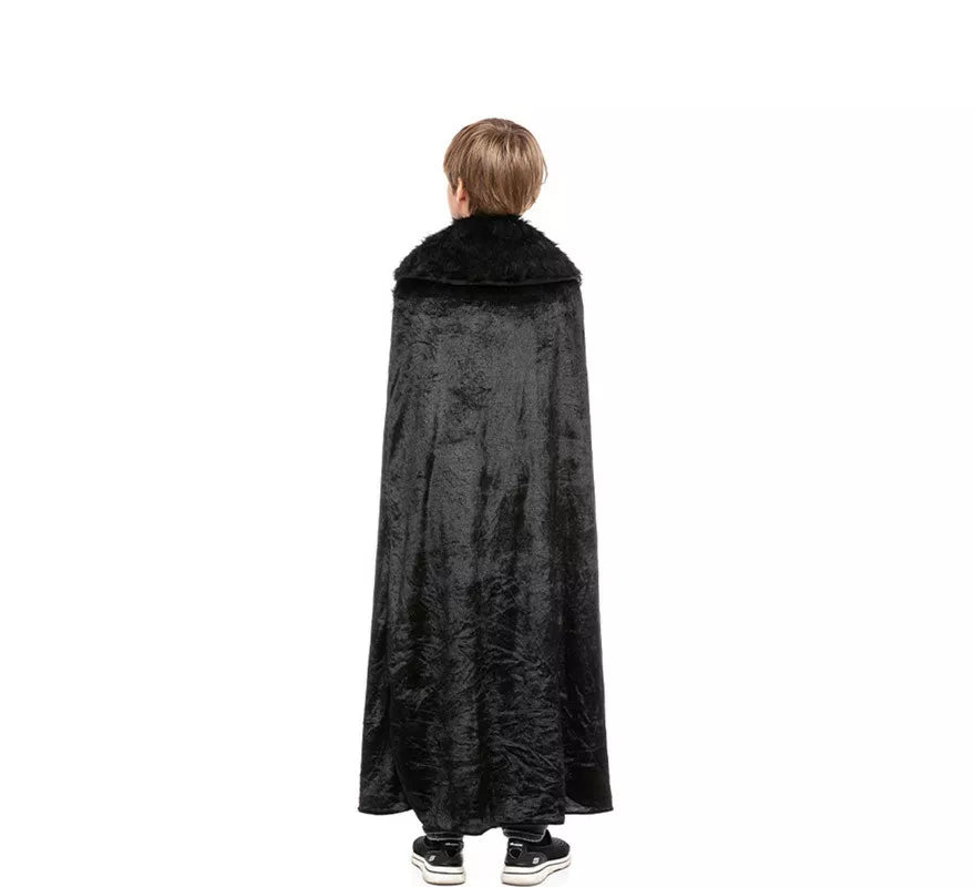 Disfraz o Capa de Caballero Nieve Oscuro Medieval para niño