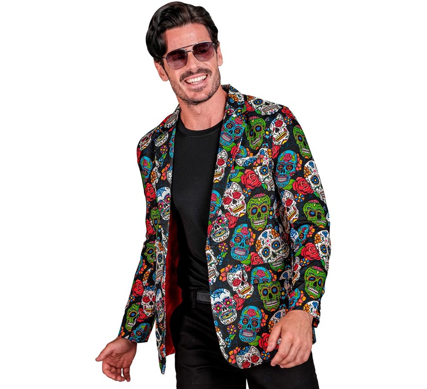 Translation missing: en.Chaqueta de Día de los Muertos multicolor para hombre