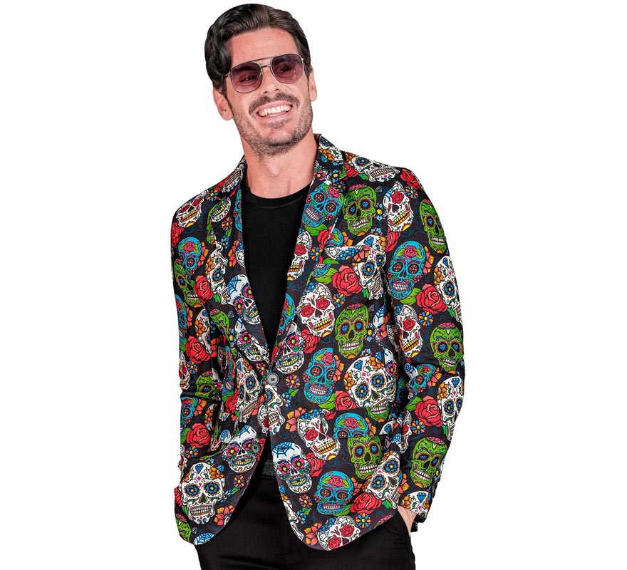 Translation missing: en.Chaqueta de Día de los Muertos multicolor para hombre
