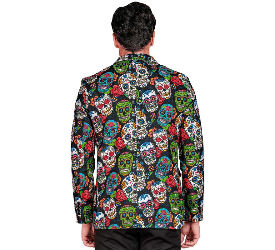 Chaqueta de Día de los Muertos multicolor para hombre
