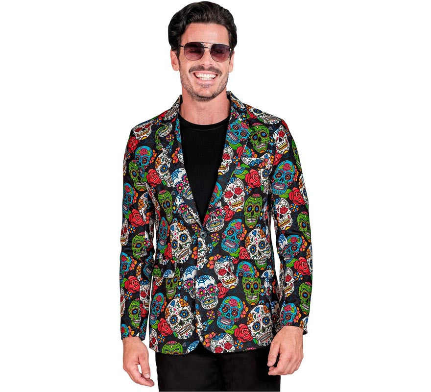 Translation missing: en.Chaqueta de Día de los Muertos multicolor para hombre