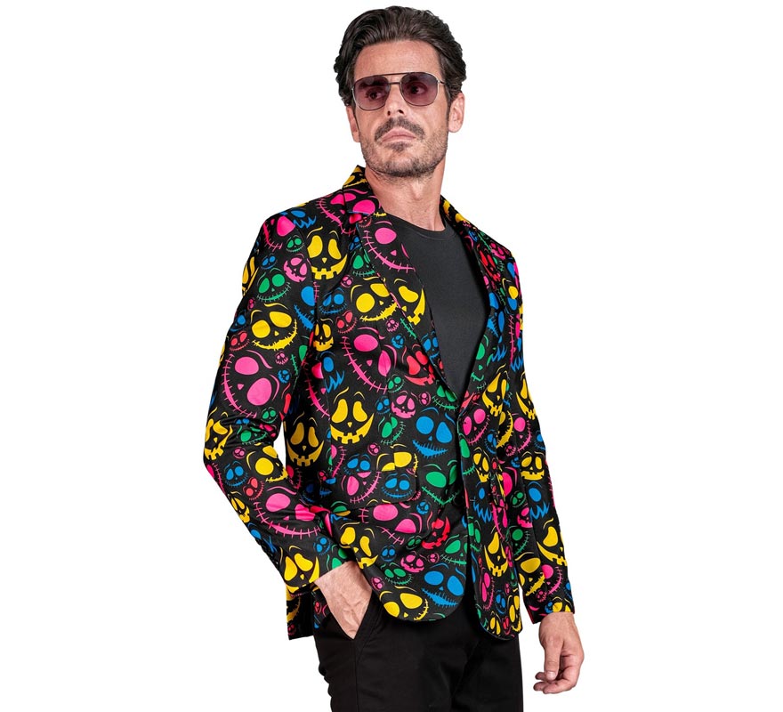 Translation missing: en.Chaqueta de Fantasmas multicolor neón para hombre