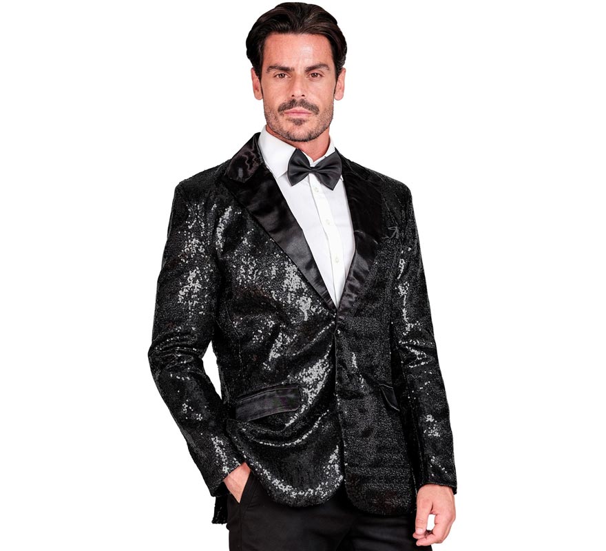 Translation missing: en.Chaqueta de Fiesta negro con lentejuelas para hombre