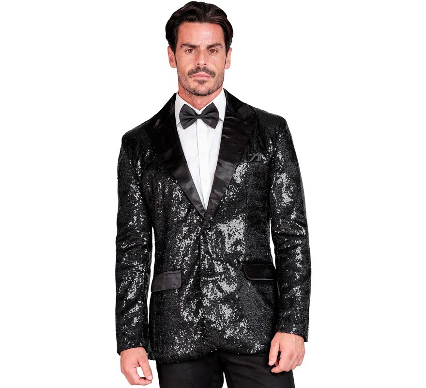 Translation missing: en.Chaqueta de Fiesta negro con lentejuelas para hombre