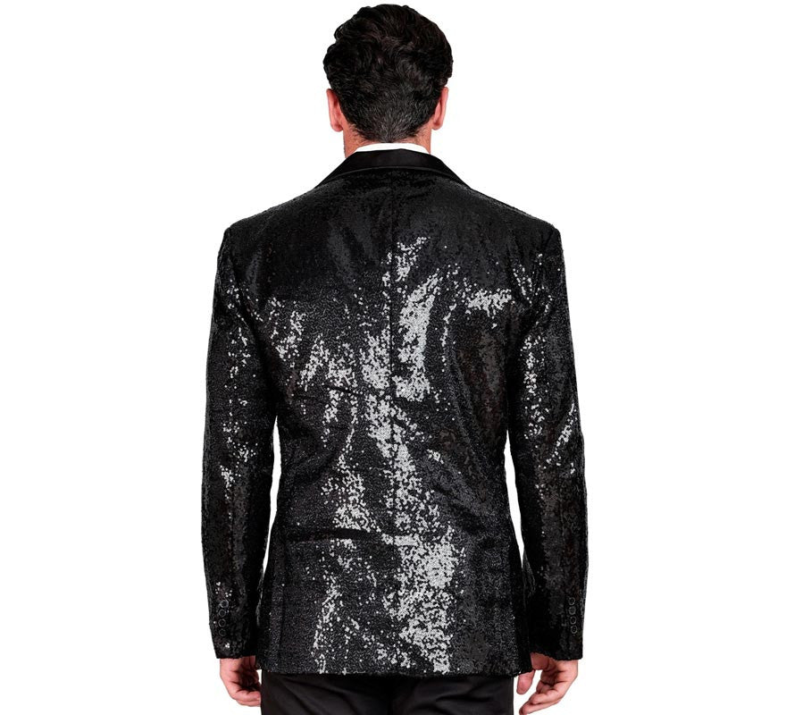 Chaqueta de Fiesta negro con lentejuelas para hombre