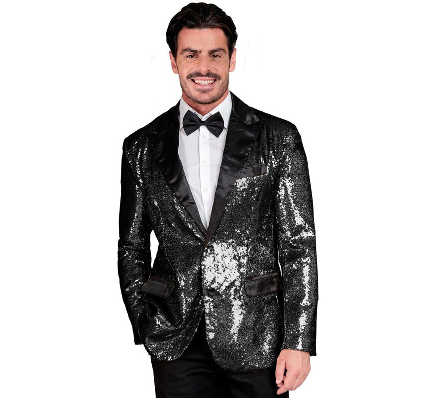 Translation missing: en.Chaqueta de Fiesta negro con lentejuelas para hombre